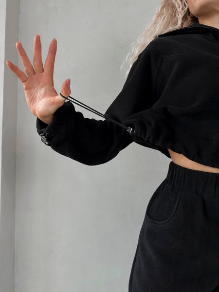 Костюм жіночий фліс полар (Чорний) Розмір M-L 09001-07 фото