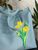Екошопер з вишивкою (Блакитний) "Жовті тюльпани" (Стандартна екошкіра) 06329-01 фото